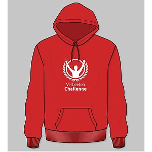 Hoodie dames rood Verbeeten challenge