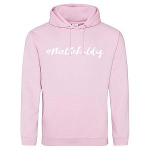 Hoodie heren #nietschuldig roze