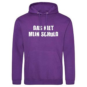 Hoodie heren Das niet mijn schuld paars