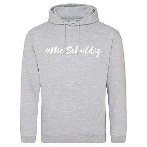 Hoodie heren #nietschuldig grijs